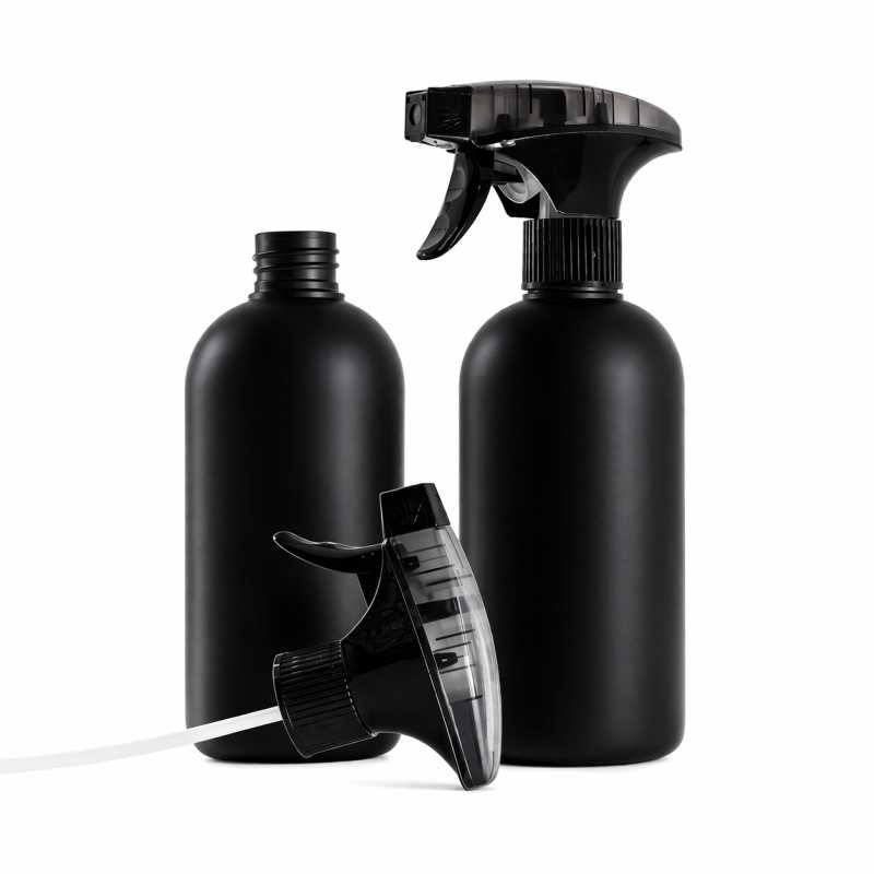 Botella de plástico HDPE negra, pulverizador de gatillo espumador negro, 500 ml