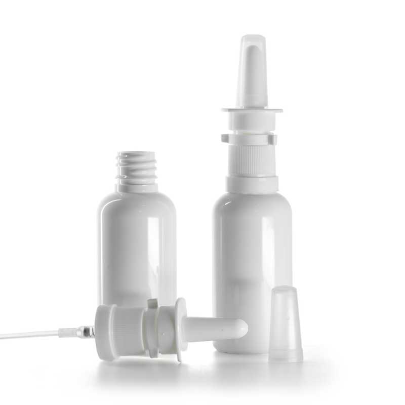 Botella plástica, spray nasal, blanca, 50 ml