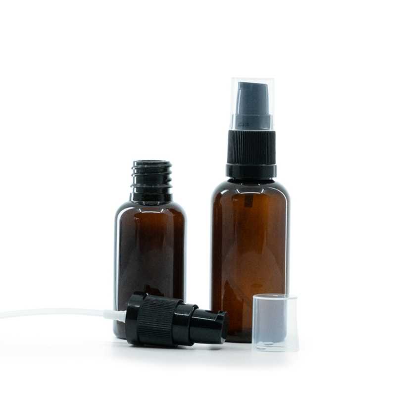 Envase de plástico ámbar, dispensador de loción, 30 ml