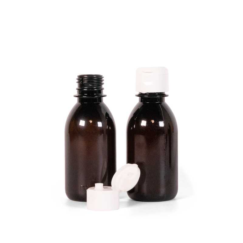 Botella de plástico, tapón flip-top, 150 ml