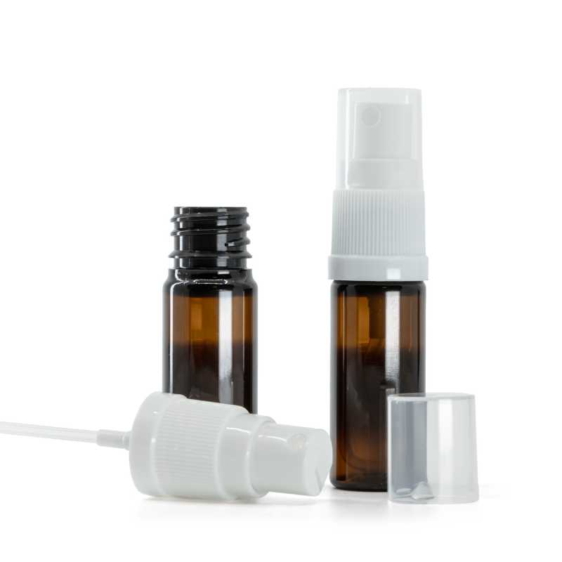 Botella plástica, ámbar, pulverizador, 10 ml