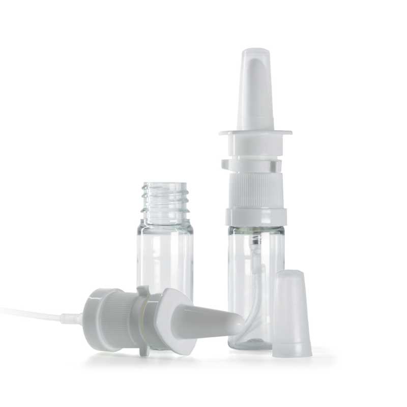 Botella de plástico transparente, pulverizador nasal, 10 ml