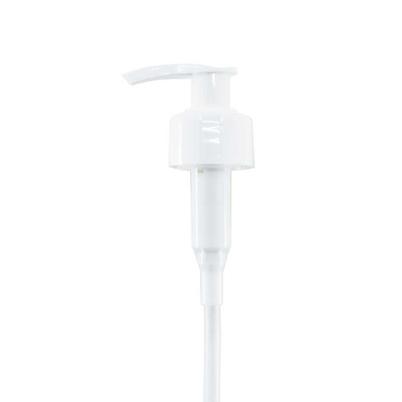 Bomba dosificadora de plástico, blanca, 130 mm, 28/410