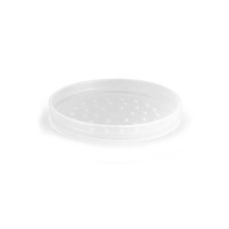 Colador de plástico transparente para tarro de 10 ml, 37 mm