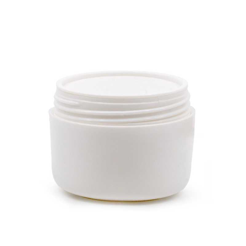 Tarro cosmético plástico, blanco, doble fondo, 50 ml