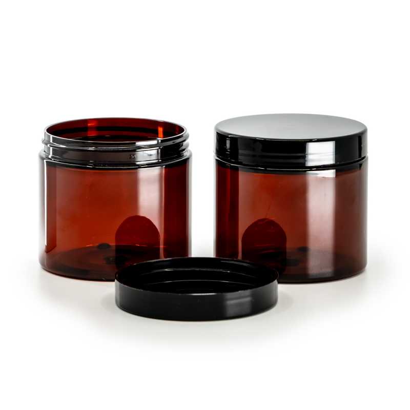 Tarro, plástico, ámbar, 200 ml