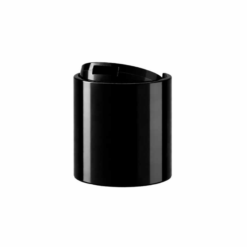 Tapón de rosca de plástico negro, disc-top, 24/410