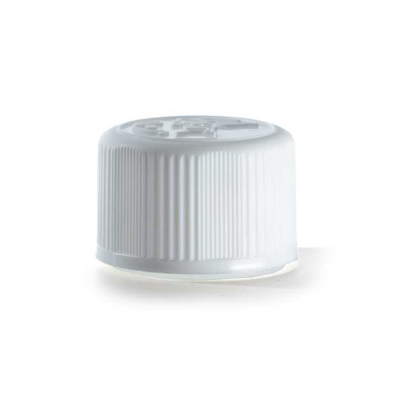 Tapón de seguridad plástico, blanco, 28/410