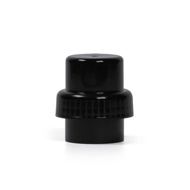 Tapa plástica negra para botella de detergente