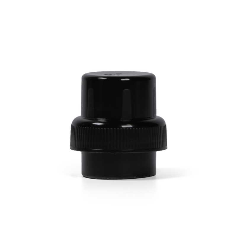 Tapón de plástico negro para botella de detergente, tipo 2