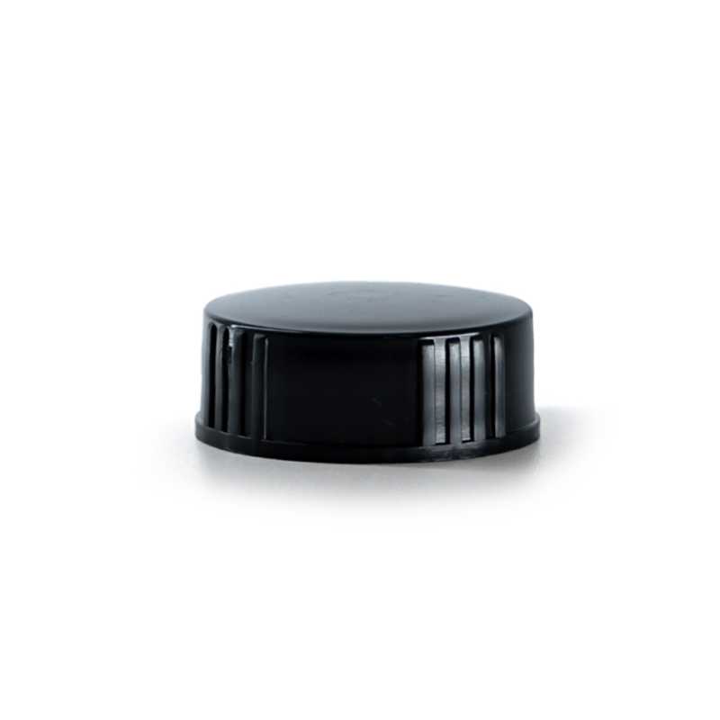 Tapón gotero de plástico, negro, 28/400