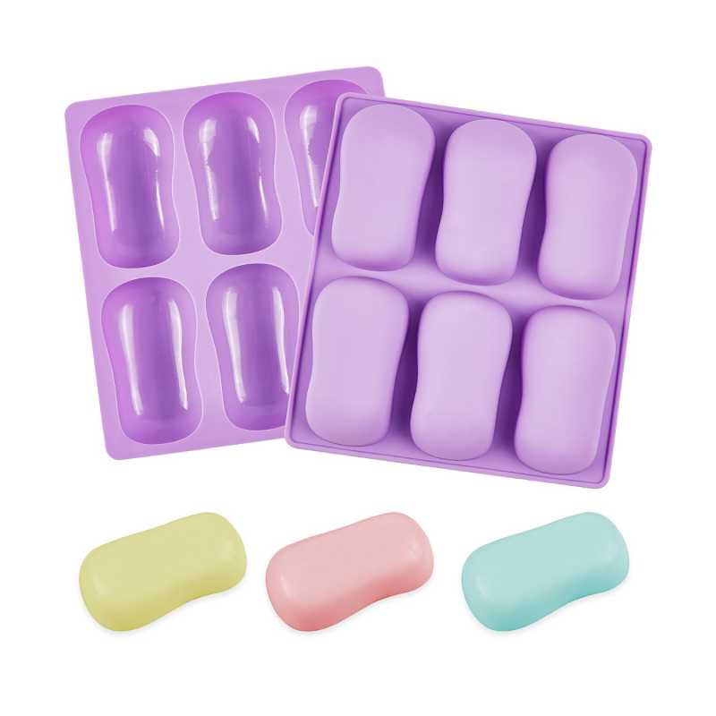 Molde de silicona para jabón, jabones pequeños, 6 uds