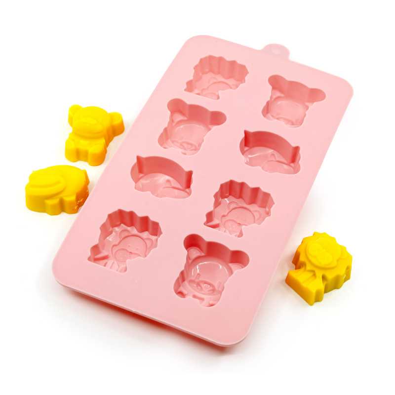 Molde de silicona para jabón, animales pequeños, 8 uds