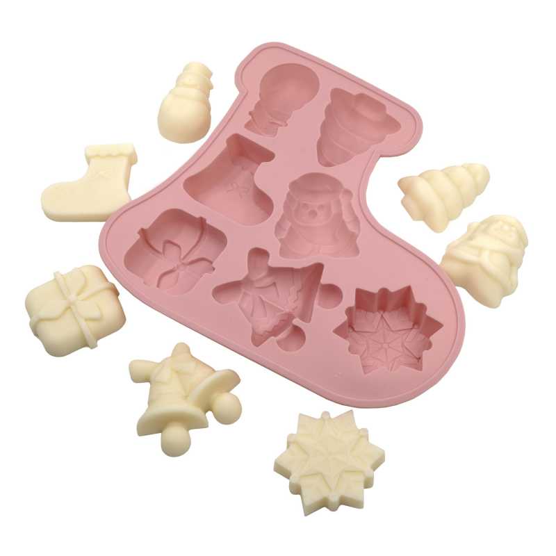 Molde de silicona para jabón, mezcla de motivos navideños