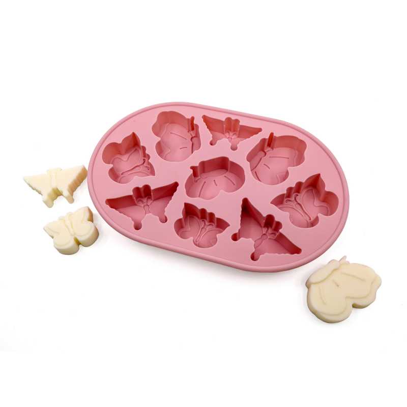 Molde de silicona para jabón, mariposas, 9 cavidades