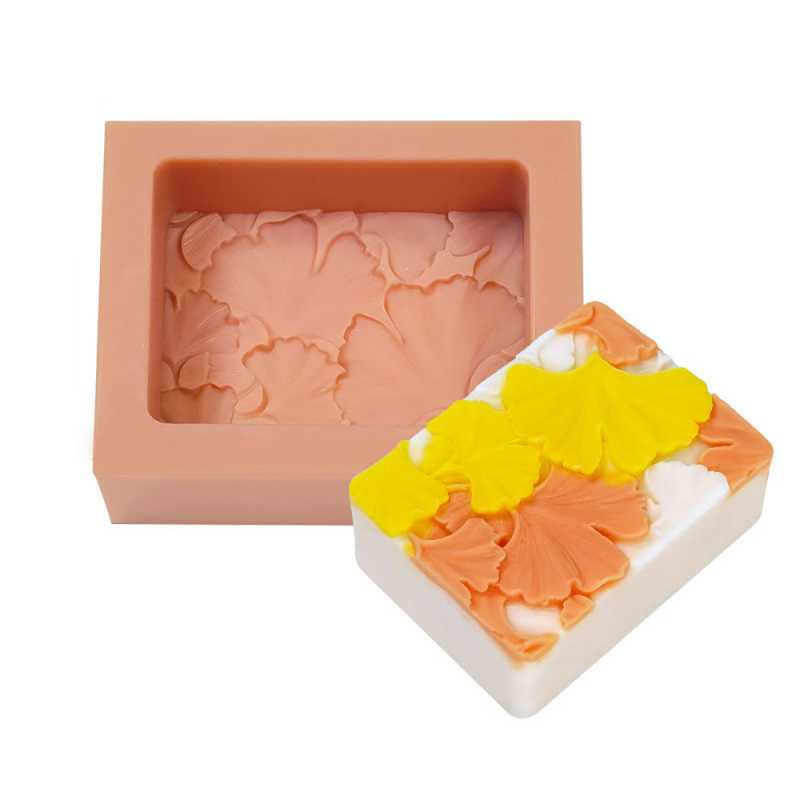 Molde de silicona para jabón, hoja de ginkgo