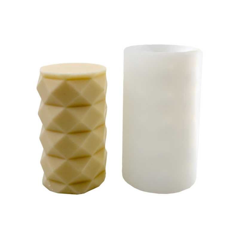 Molde de silicona para velas, cilindro con relieve, 12,2 cm