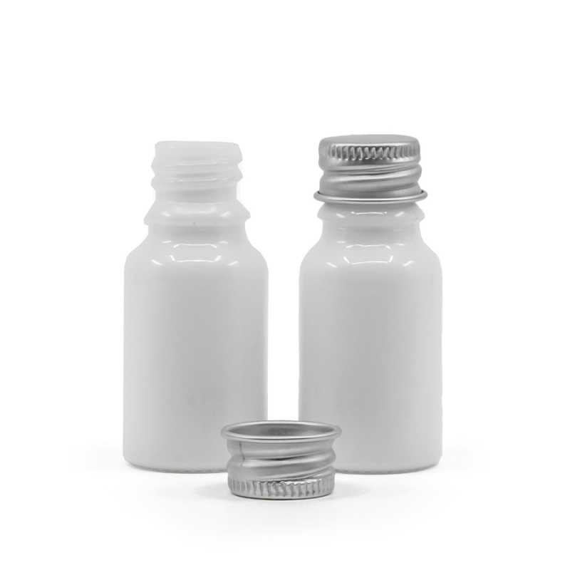 Frasco, vidrio, blanco, tapón de aluminio, 10 ml