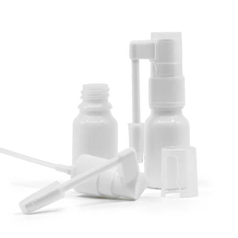 Envase de vidrio, spray oral, blanco, 10 ml