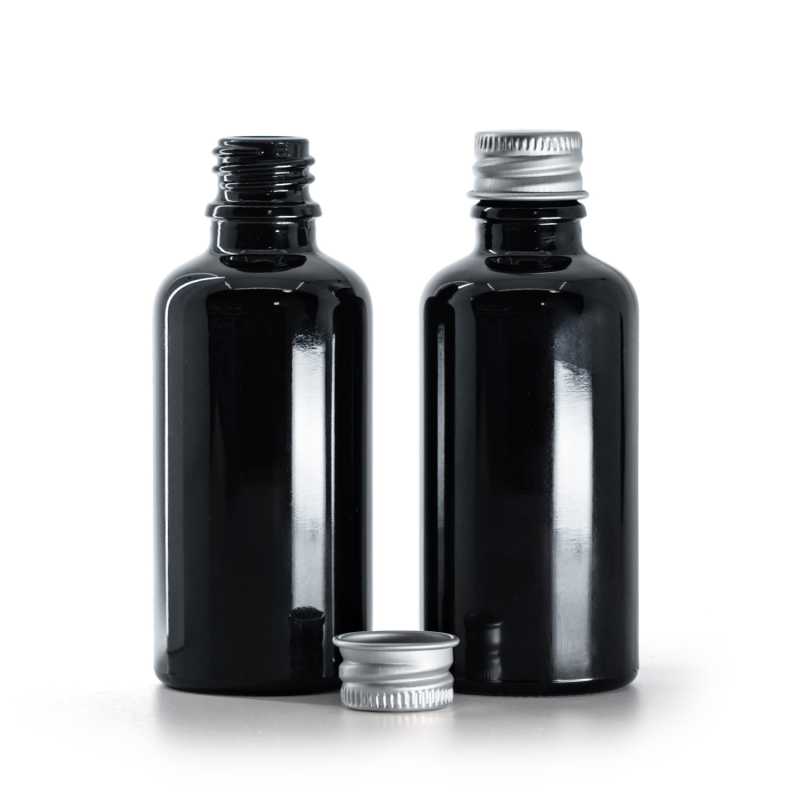 frasco, vidrio, negro brillante, 50 ml
