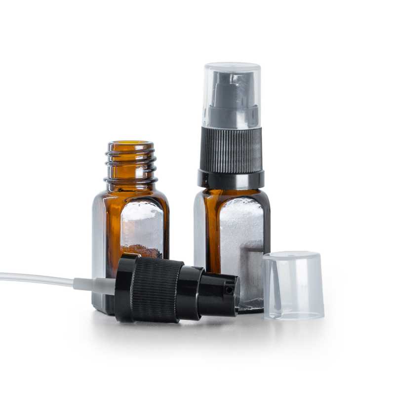 Botella de vidrio cuadrada, dispensador de loción, 10 ml