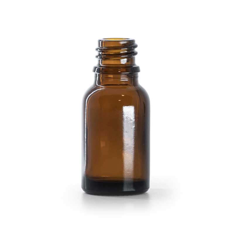 Botella de vidrio ámbar, 15 ml