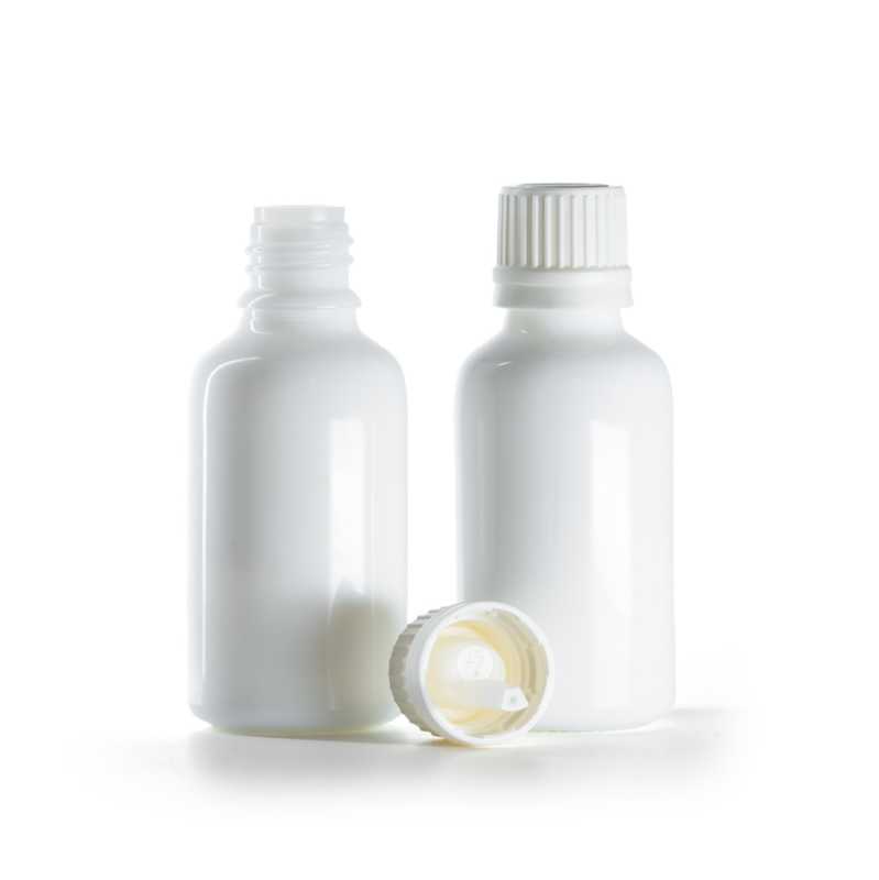 Frasco de vidrio blanco con cuentagotas, 30 ml