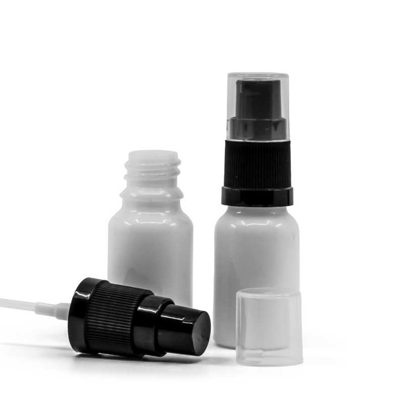 Frasco de vidrio, dispensador de loción, blanco, 10 ml