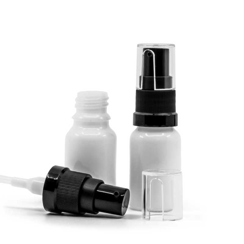 Envase de vidrio, botella, blanco, dispensador de aceite, 10 ml