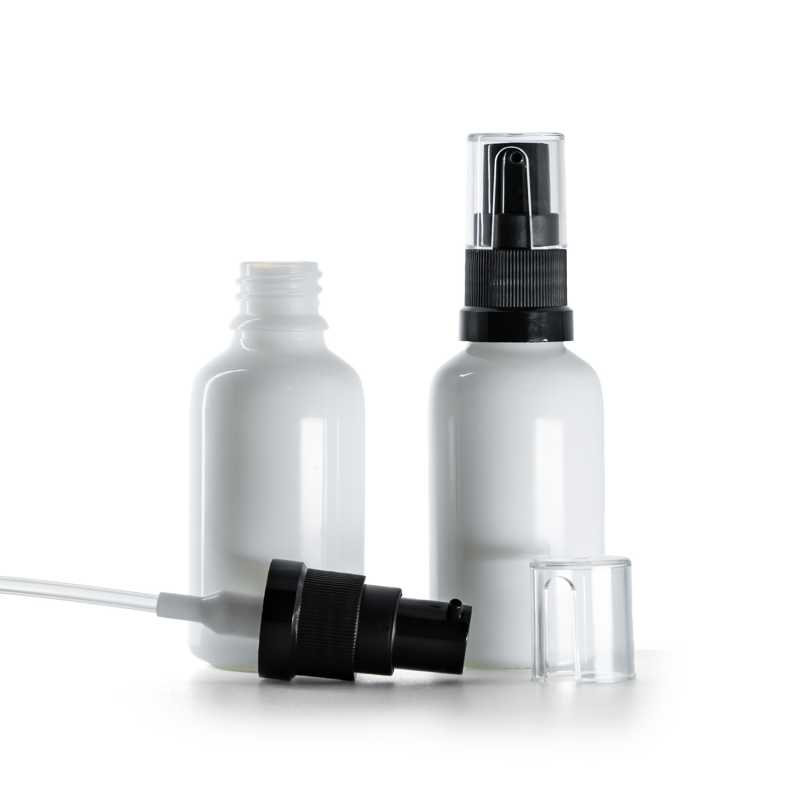 Frasco de vidrio, blanco, dispensador de aceite, 30 ml