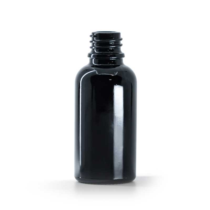 Frasco de vidrio, negro brillante, 30 ml, 110 uds