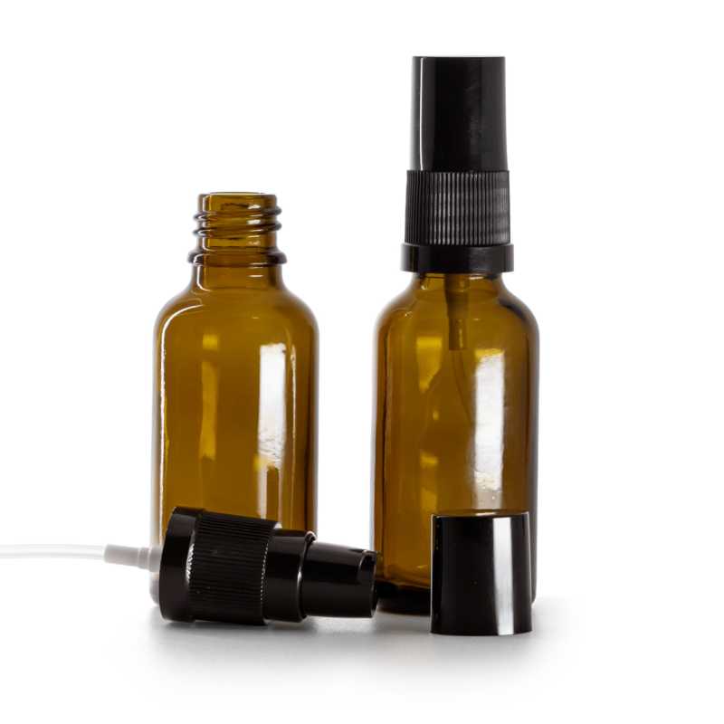 Botella de vidrio, dispensador de loción, negro, 30 ml