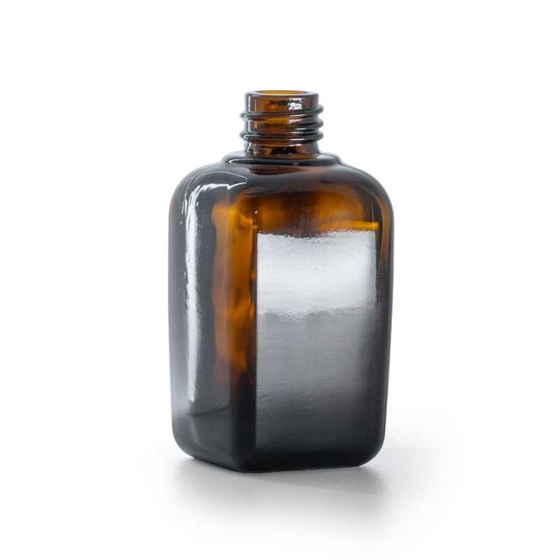 Frasco de vidrio ámbar cuadrado, 45 ml