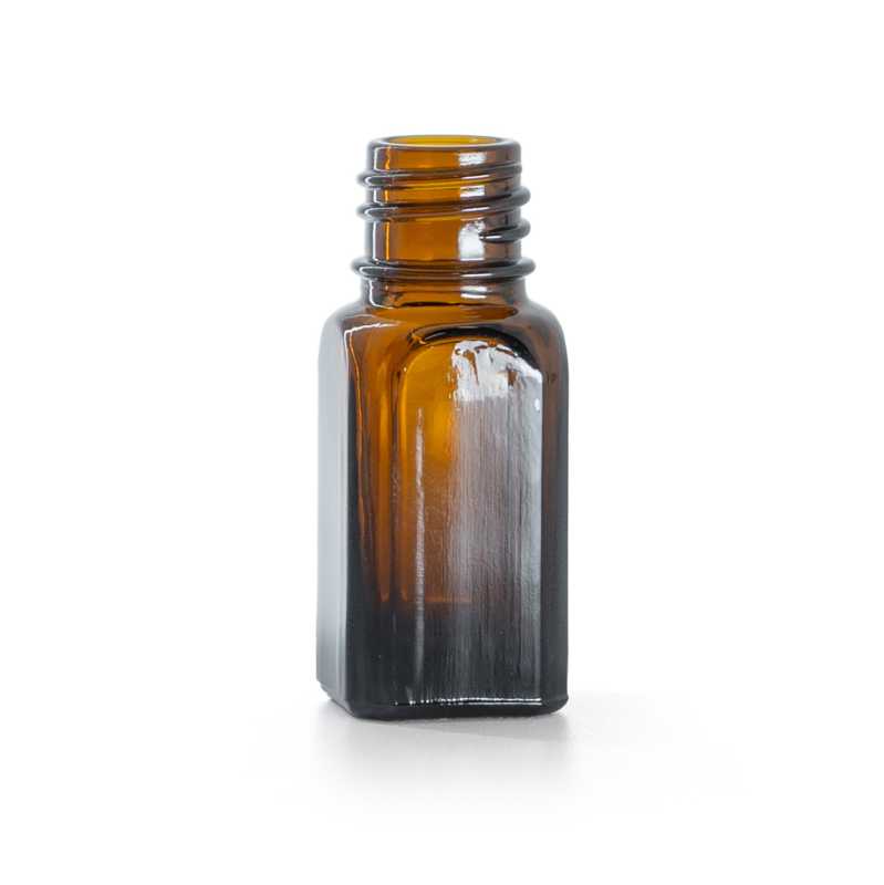 Frasco de vidrio ámbar angular, 10 ml