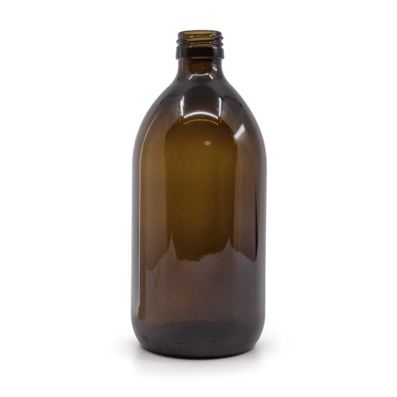 Botella de vidrio ámbar, PP28S, 500 ml