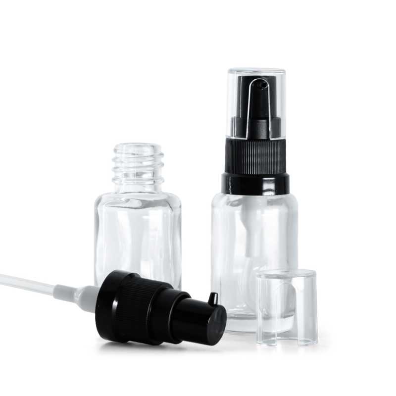Frasco de vidrio transparente, redondo, bomba para aceite, 12 ml