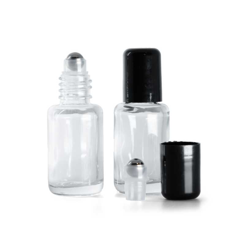 Envase roll-on, vidrio, transparente, 12 ml