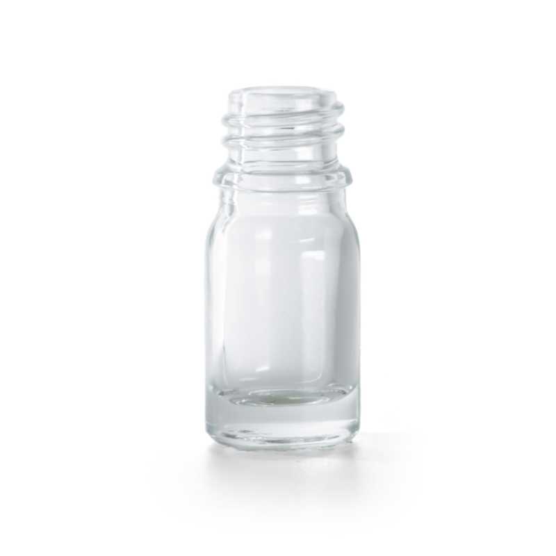 Botella de vidrio, transparente, 5 ml