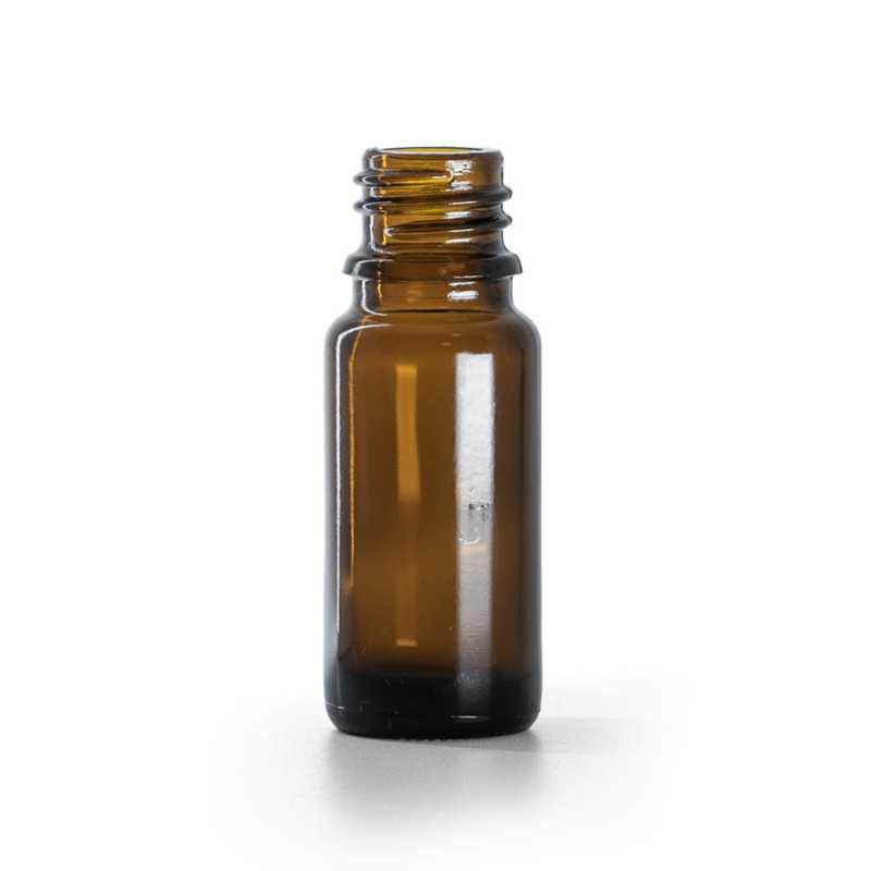 Botella de vidrio ámbar, tipo B, alta, 10 ml
