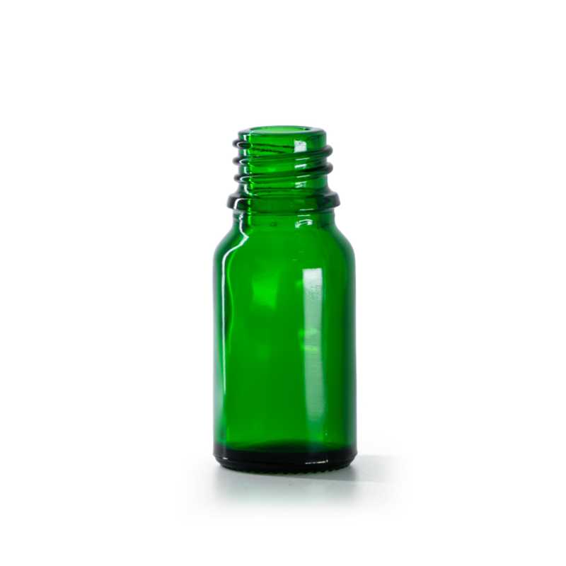 Botella de vidrio, verde, 10 ml
