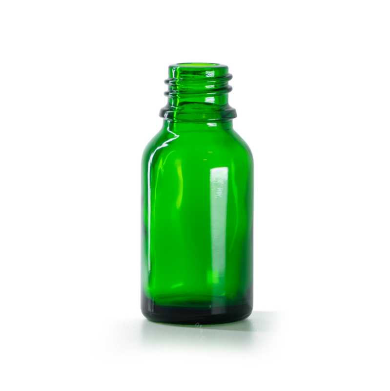 Botella de vidrio, verde, 15 ml