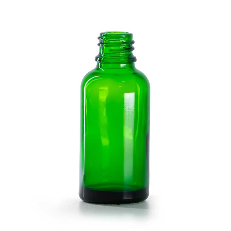 Botella de vidrio, verde, 30 ml