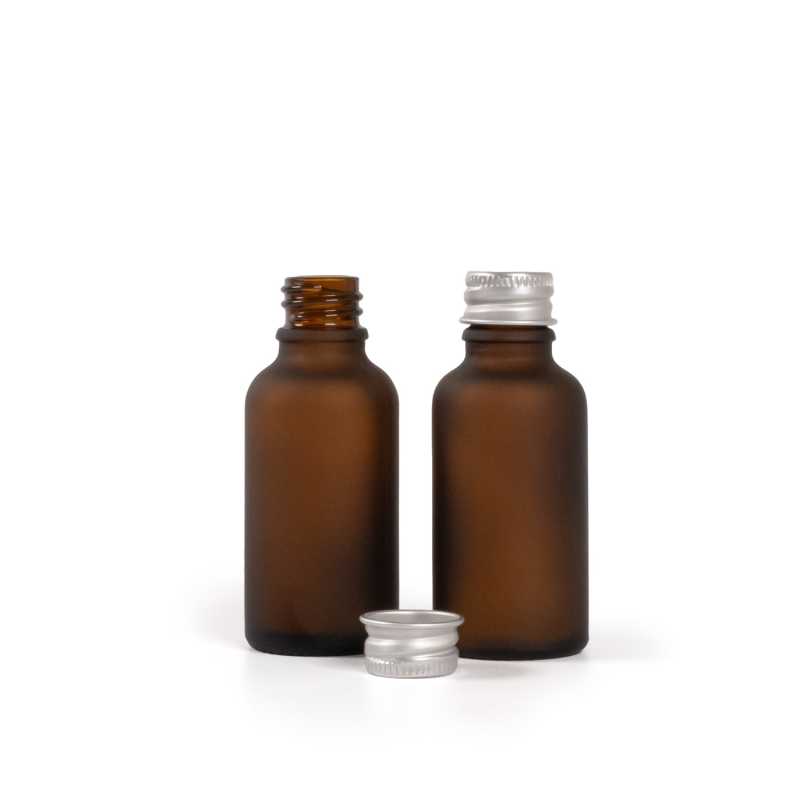 Frasco, vidrio, mate, tapón de aluminio, 30 ml