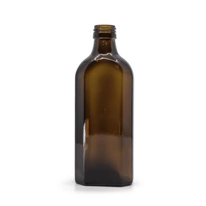 Botella de vidrio para medicamentos, rectangular, PP28S, 250 ml