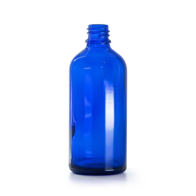 Botella de vidrio, azul, 100 ml