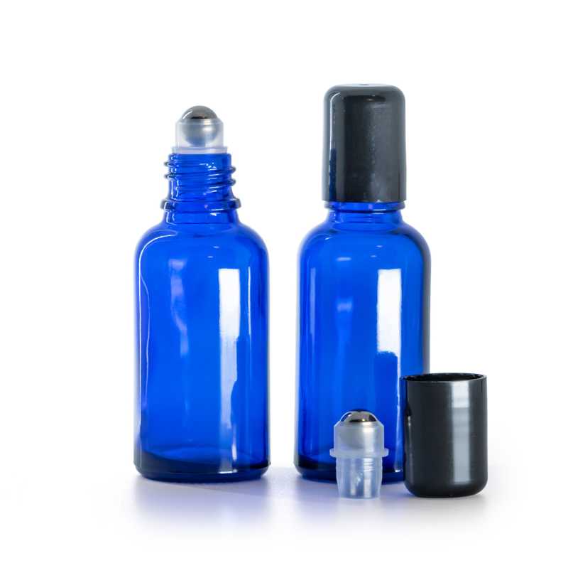 Frasco de vidrio, roll-on, azul, 30 ml