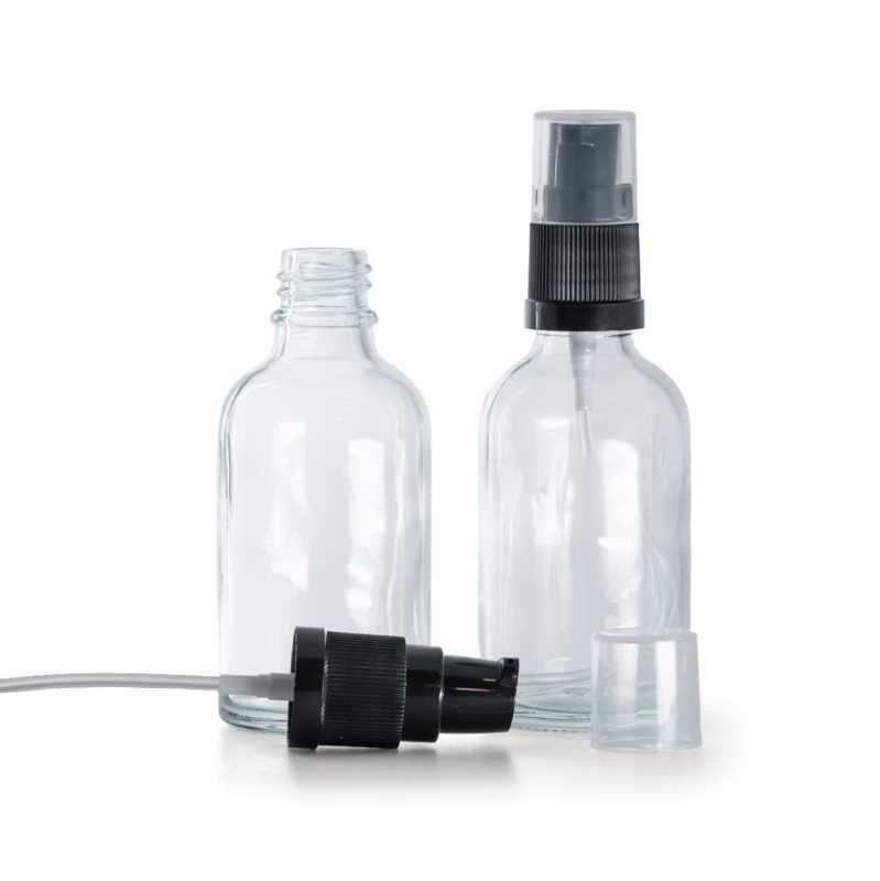 Frasco de vidrio, transparente, dispensador de loción, 30 ml