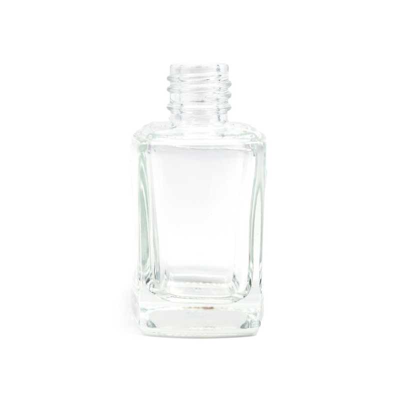 Botella de vidrio cuadrada transparente, 10 ml
