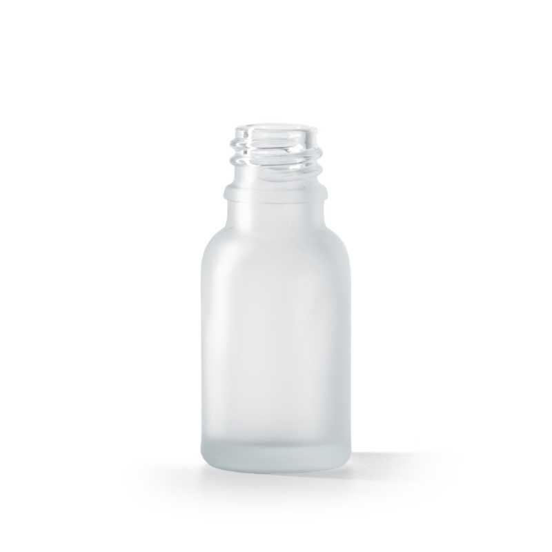 Botella de vidrio, esmerilada transparente, 15 ml