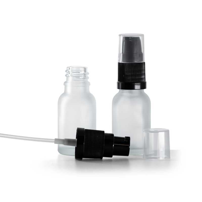 Envase de vidrio esmerilado transparente, dispensador de loción, 15 ml